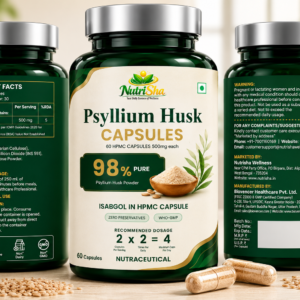 NutriSha Psyllium Husk Capsules (60 Veg Capsules)